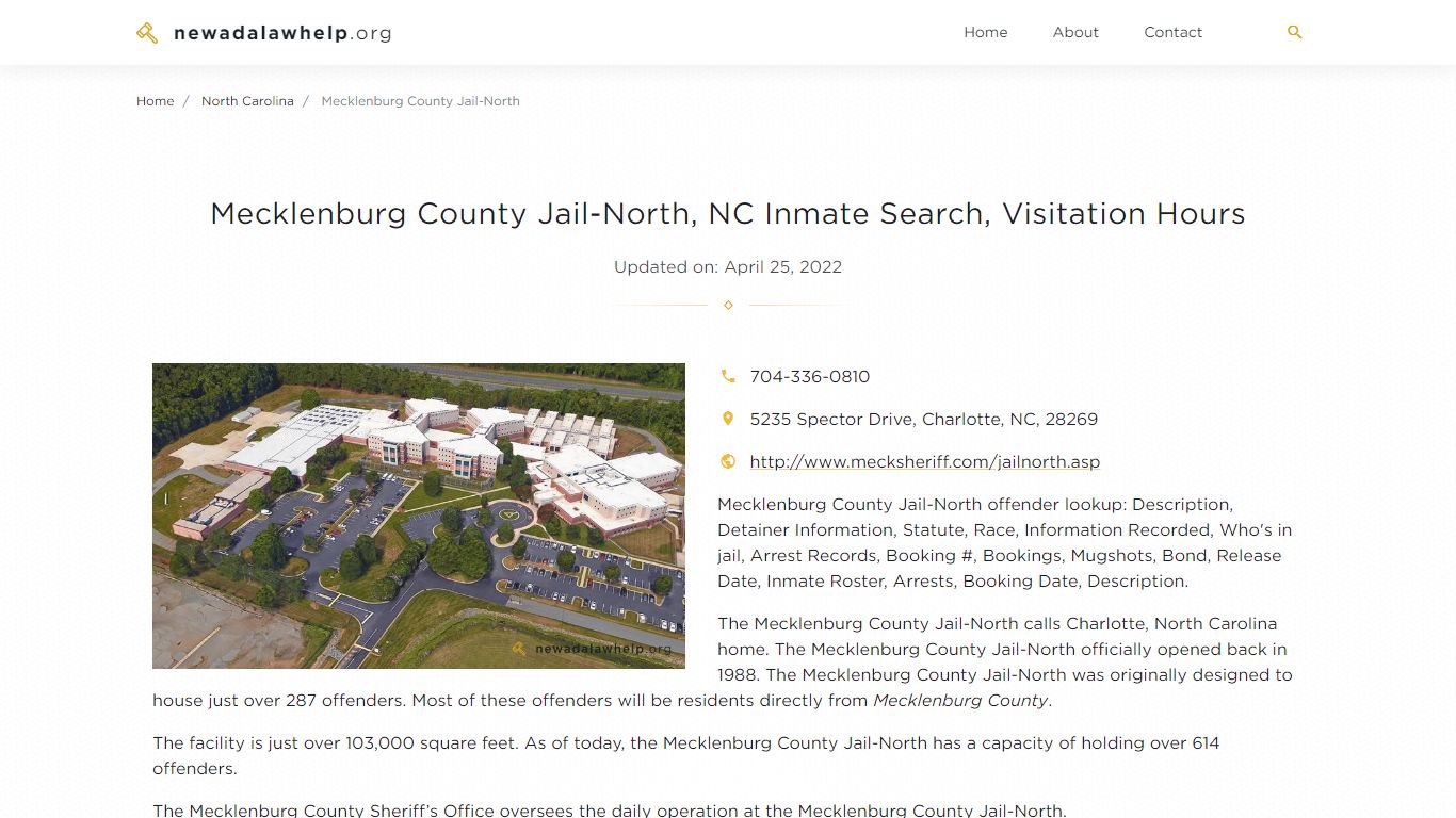 Mecklenburg County Jail-North, NC Inmate Search ...