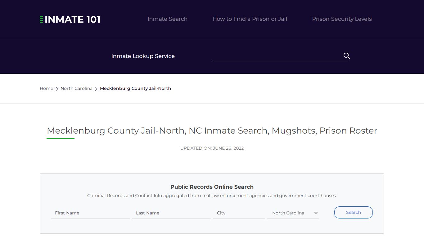 Mecklenburg County Jail-North, NC Inmate Search, Mugshots ...